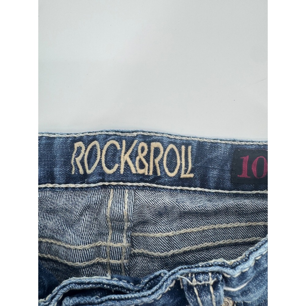 Rock and Roll Denim Girls Bootcut Jeans Dark Wash Adjustable Waist Size 10 - Picture 10 of 13